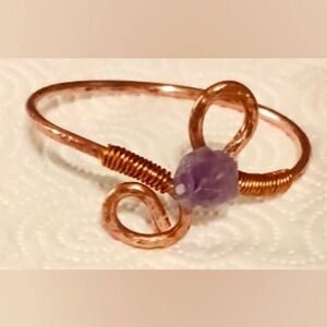 🙂SPECIAL..Handmade cooper Amethyst wire bangle